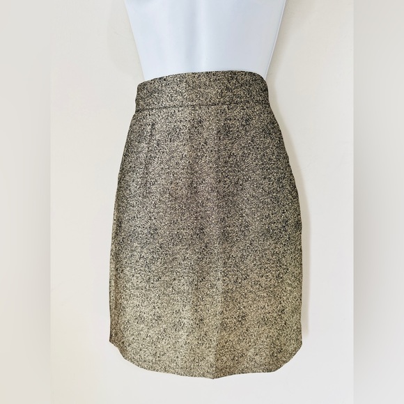 H&M Pewter & Black Metallic Pencil Skirt With Pockets Size 8 - Picture 4 of 8